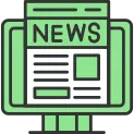 Smart TV Newspaper Icon Vector Element