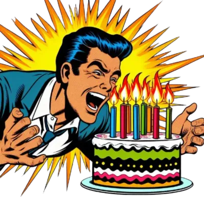 생일케이크와 사람