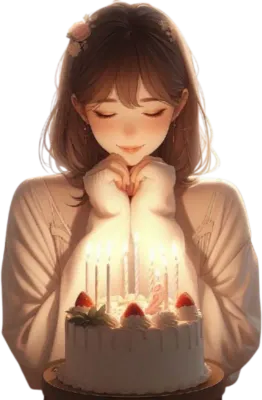 생일케이크와 사람