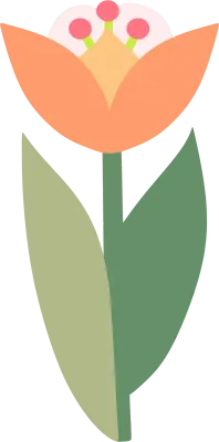 튤립 꽃 일러스트 요소
