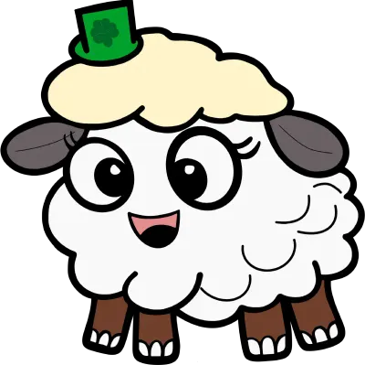 Cute Sheep Wearing Hat Cartoon St Patrick Clipart Art