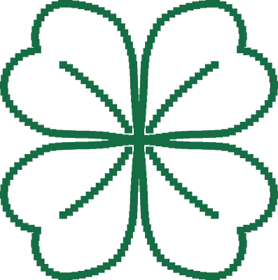 행운 클로버 아이콘(Four Leaf Clover Doodle)
