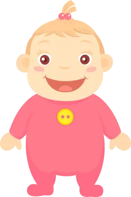 우주복 아기 캐릭터 일러스트 - 여자아기 베이비 유아 (나쓰다)