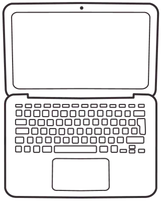 Laptop Outline Icon Minimal Computer Line Art Illustration