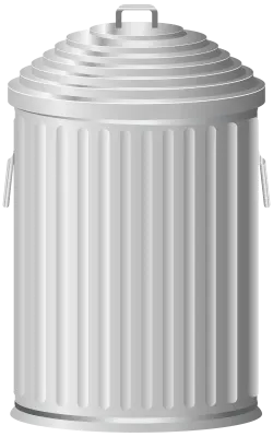 Silver Metal Trash Can