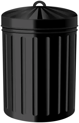 Black Steel Trash Can