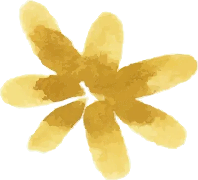 Hand-painted watercolor flower in a warm mustard yellow hue