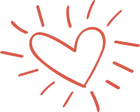 Red heart doodle