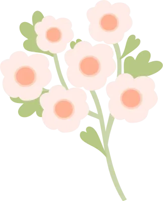 파스텔 작은 꽃 아이콘 장식 요소