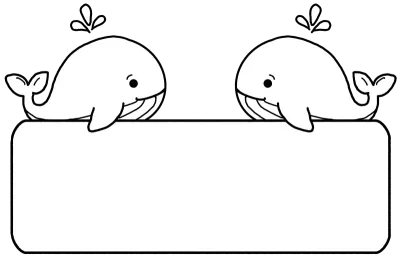 Cute Whale Peek Label Frame