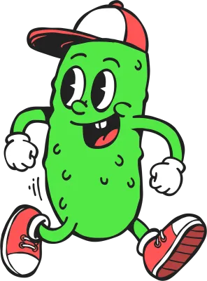 Cute Retro Cucumber Character