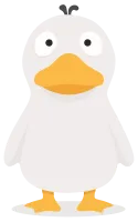 White duck with his stupid face