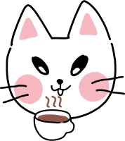 하얀 고양이 커피 스티커