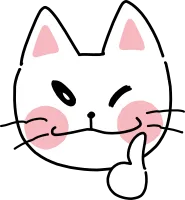 하얀 고양이 엄지 스티커