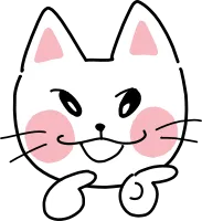 하얀 고양이 오른쪽 화살표 스티커