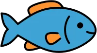 물고기 아이콘 벡터 Fish Icon Vector, Cute Sea Animal Clipart