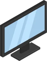 Black isometric PC illustration