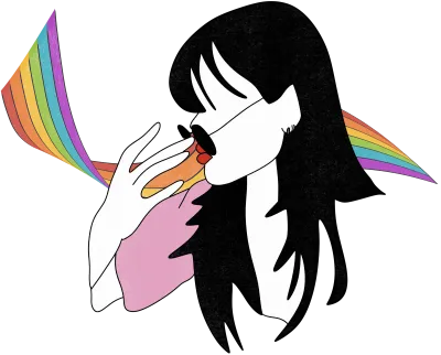 woman with rainbow flag