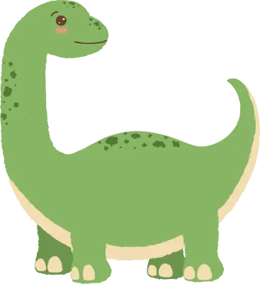 귀여운 초록색 브론토사우루스 공룡 캐릭터 Cute Green Brontosaurus Dinosaur Character
