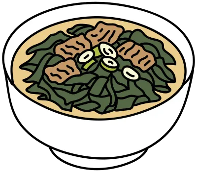 소고기 미역국 한식 국물요리 귀여운 감성 일러스트