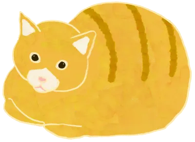 식빵자세 치즈 고양이 일러스트 (귀여운 감성 손그림 캐릭터)