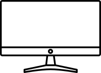 Black PC icon - outline