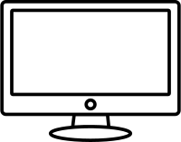 Black PC icon - outline