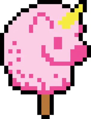 Cotton Candy Unicorn Pixel Art Pink Sweets