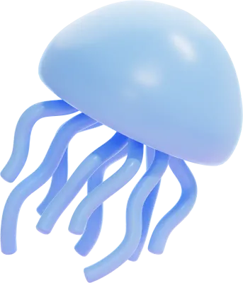 Soft Blue Jellyfish Floating Underwater