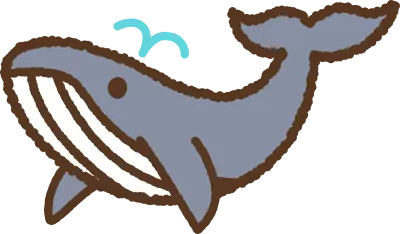 手書き風のアイコンクジラ