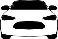 Simple front car line icon transport concepts