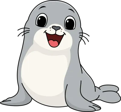 Cute seal cartoon illustration