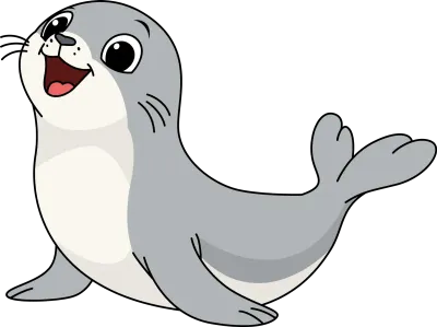 Cute seal cartoon illustration