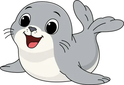 Cute seal cartoon illustration