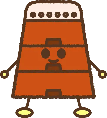 手書き風のキャラクターアイコンの跳び箱