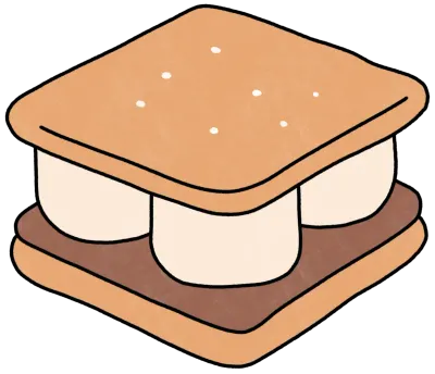 Smores Hand Drawn Dessert Clipart for Camping and Kids Party Design