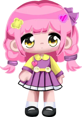 Cute Pink Hair Chibi Girl Illustration