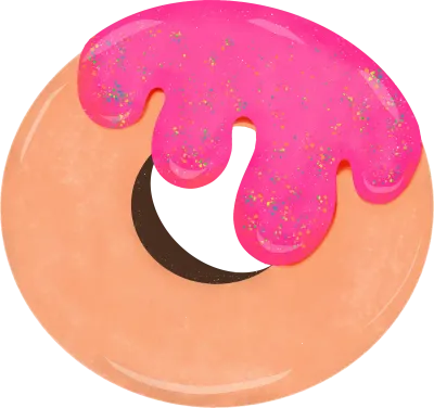 Cute pink glazed donut with colorful sprinkles illustration2