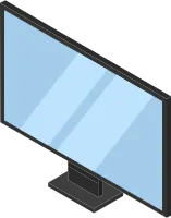 Black isometric PC illustration