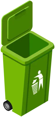 Green Trash Can