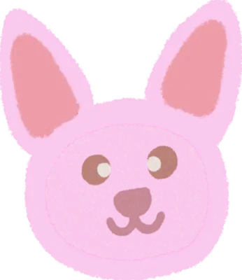 Pink Bunny Face Cute Animal Cartoon Design