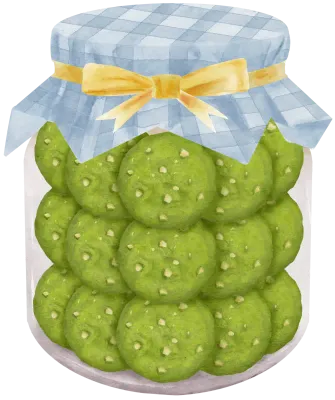 Matcha Cookies Watercolor Sweet Dessert