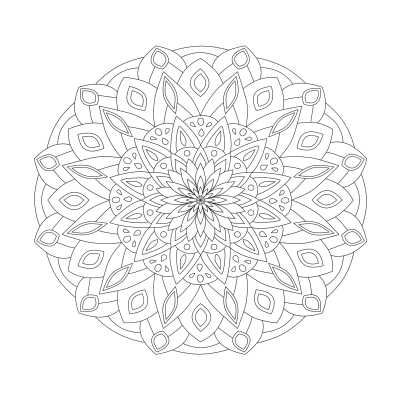 Delicate light gray mandala line art with intricate symmetrical floral and geometric elements