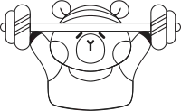 Cute Doodle Capybara Illustration - Workout Weightlifting