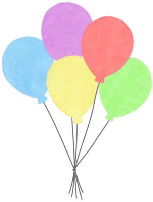 Crayon style colorful balloon bunch illustration for children's Day 어린이날 파티 장식을 위한 크레용 스타일 알록달록 풍선