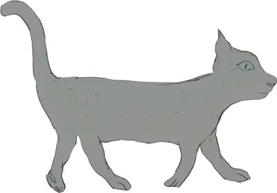 회색 고양이 일러스트