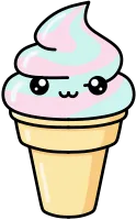 귀여운 아이스크림 콘 일러스트, cute ice cream cone flat vector illustration