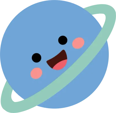 귀여운 파란 행성 캐릭터 일러스트 Cute Blue Planet Character Illustration