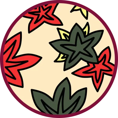 紅葉にカスの円形花札