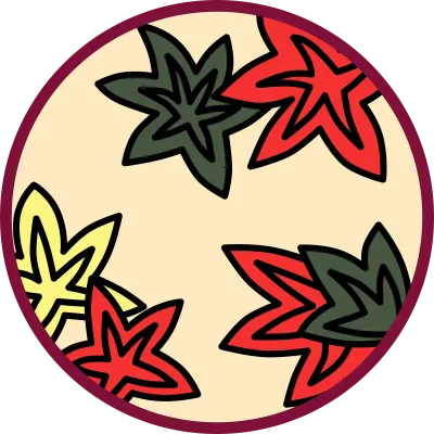 紅葉にカスの円形花札